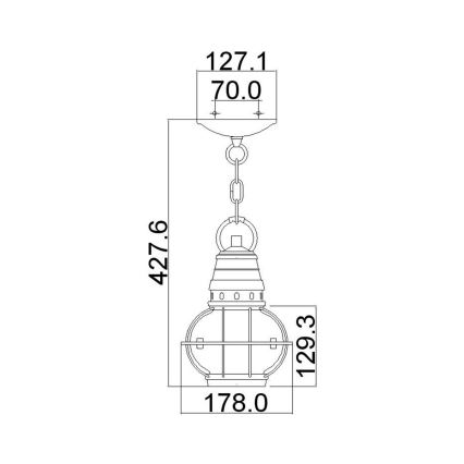 Kichler - Āra lustra ar ķēdi BRIDGE POINT 1xE27/60W/230V IP44