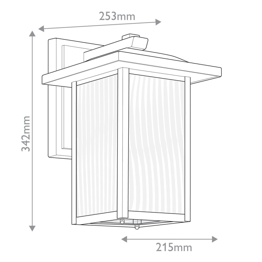 Kichler - āra sienas gaismeklis CAPPANNA M 1xE27/60W/230V IP44 melns