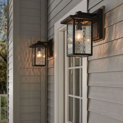 Kichler - Āra sienas lampa CAPPANNA 1xE27/60W/230V IP44 melna