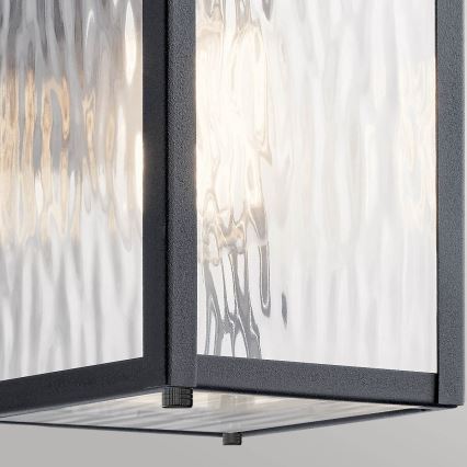 Kichler - Āra sienas gaismeklis CAPPANNA S 1xE27/60W/230V IP44 melns
