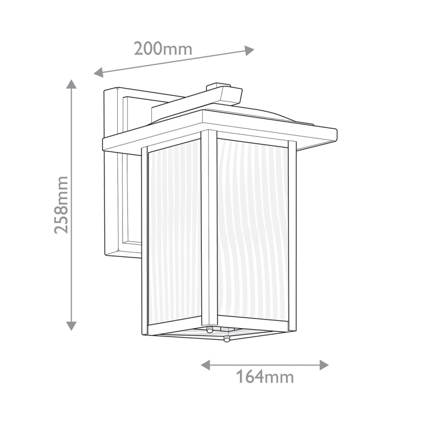Kichler - Āra sienas gaismeklis CAPPANNA S 1xE27/60W/230V IP44 melns