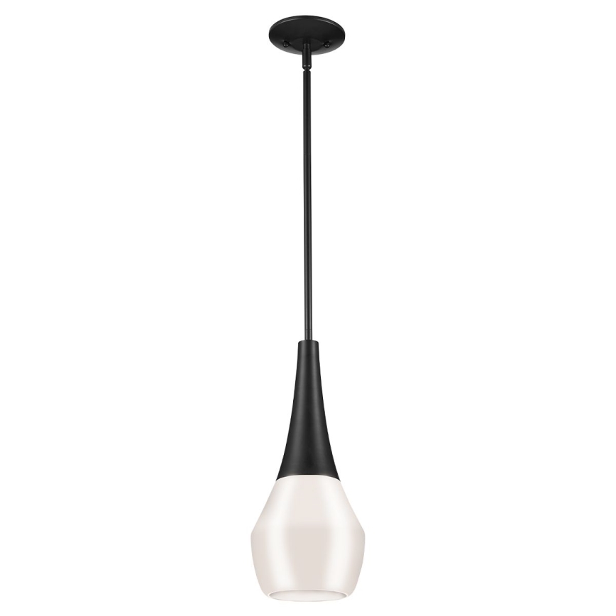 Kichler - DEELA griestu lustra ar stieni 1xE27/60W/230V Ø 17,8 cm melna