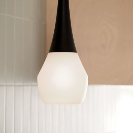Kichler - DEELA griestu lustra ar stieni 1xE27/60W/230V Ø 17,8 cm melna