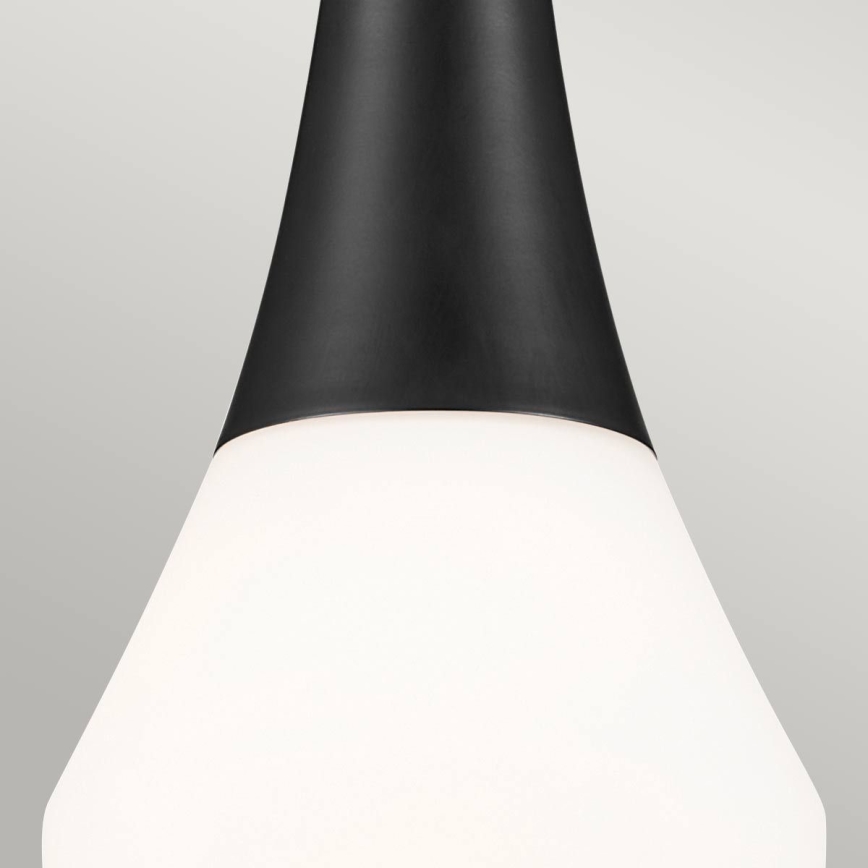 Kichler - DEELA griestu lustra ar stieni 1xE27/60W/230V Ø 17,8 cm melna
