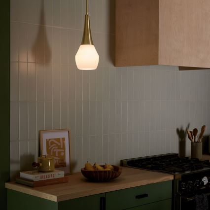 Kichler - Lustra ar stieni DEELA 1xE27/60W/230V d. 17,8 cm misiņš