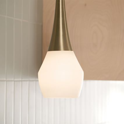 Kichler - Lustra ar stieni DEELA 1xE27/60W/230V d. 17,8 cm misiņš
