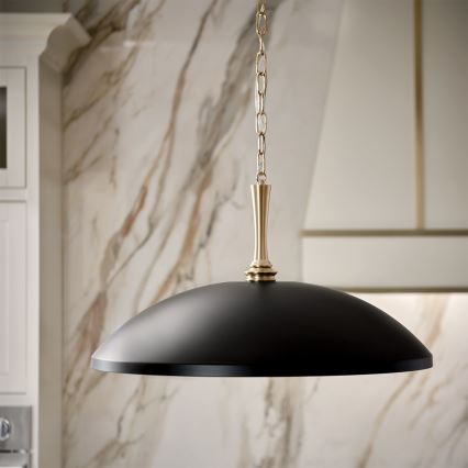 Kichler - Lustra ar ķēdi DELAROSA 1xE27/60W/230V melna/misiņš