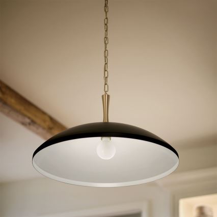 Kichler - Lustra ar ķēdi DELAROSA 1xE27/60W/230V melna/misiņš