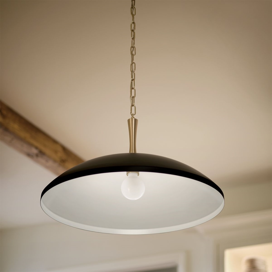 Kichler - Lustra ar ķēdi DELAROSA 1xE27/60W/230V melna/misiņš