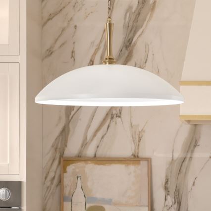 Kichler - Lustra ar ķēdi DELAROSA 1xE27/60W/230V balta/misiņš