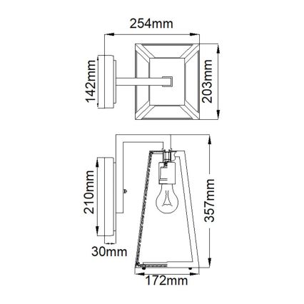 Kichler - Āra sienas lampa DELISON 1xE27/60W/230V IP44