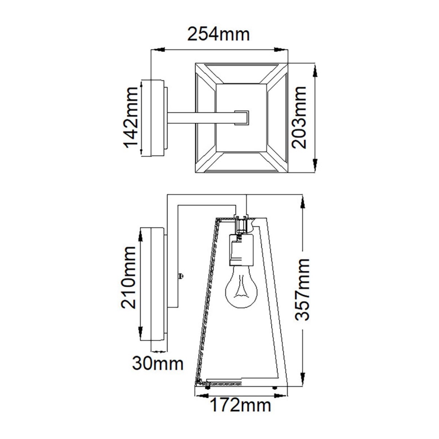 Kichler - Āra sienas lampa DELISON 1xE27/60W/230V IP44