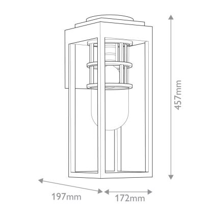 Kichler - Āra sienas gaismeklis HONE M 1xE27/60W/230V IP44 melns
