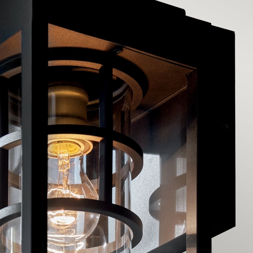 Kichler - Āra sienas lampa HONE 1xE27/60W/230V IP44 melna