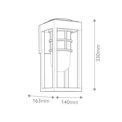 Kichler - Āra sienas lampa HONE 1xE27/60W/230V IP44 melna