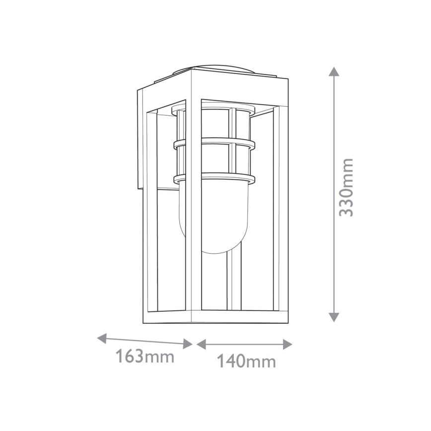 Kichler - Āra sienas lampa HONE 1xE27/60W/230V IP44 melna