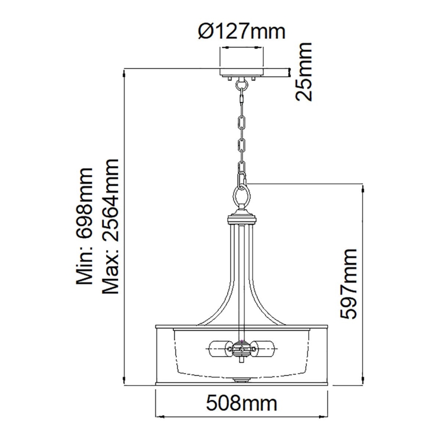 Kichler - Lustra ar ķēdi LACEY 4xE27/60W/230V matēts hroms