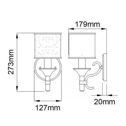Kichler - Sienas gaismeklis LACEY 1xE14/40W/230V matēts hroms