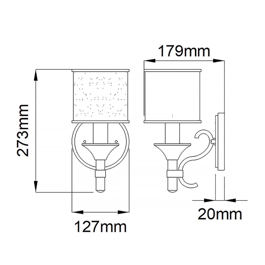 Kichler - Sienas gaismeklis LACEY 1xE14/40W/230V matēts hroms