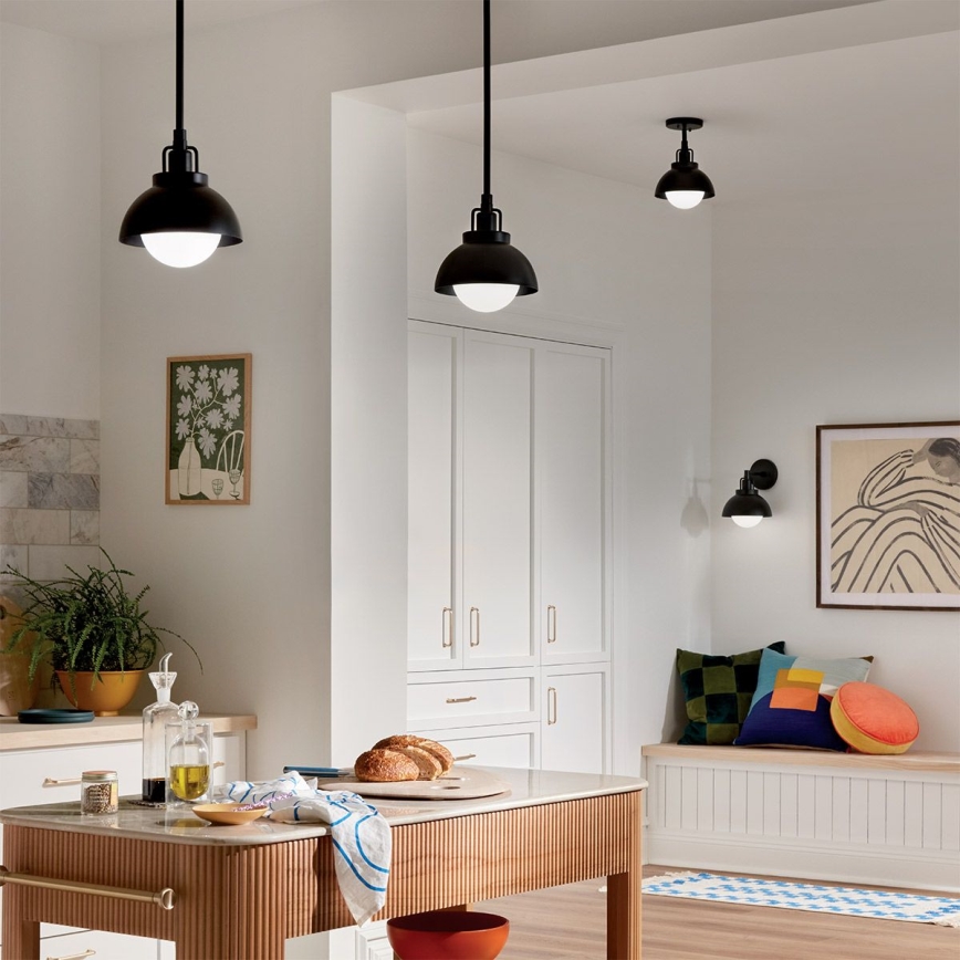 Kichler - Sienas lampa NIVA 1xE27/40W/230V melna