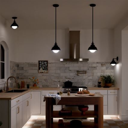 Kichler - Sienas lampa NIVA 1xE27/40W/230V melna