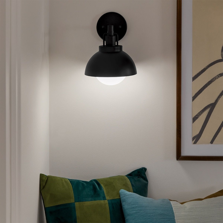Kichler - Sienas lampa NIVA 1xE27/40W/230V melna