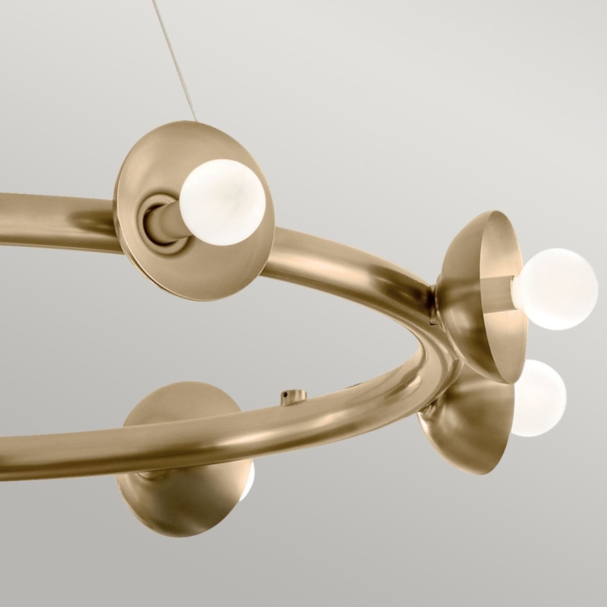 Kichler - lustra uz troses PALTA 9xE14/40W/230V zelta