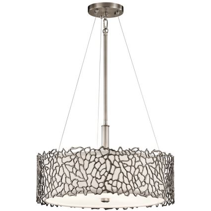 Kichler - Lustra ar stieni SILVER CORAL 3xE27/100W/230V matēts hroms