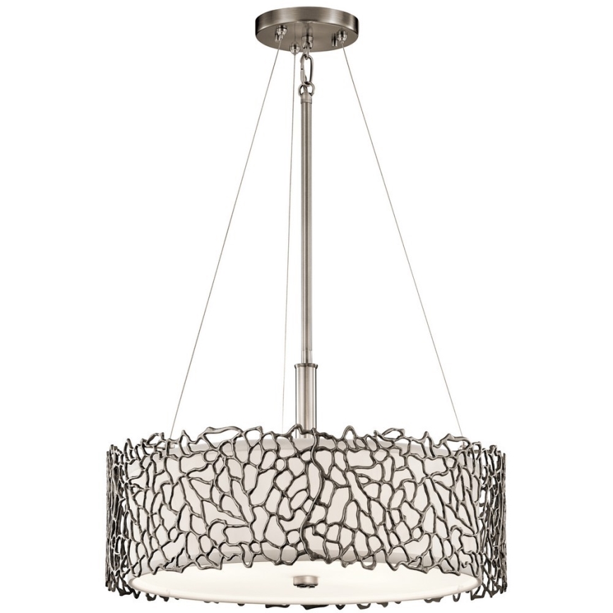 Kichler - Lustra ar stieni SILVER CORAL 3xE27/100W/230V matēts hroms
