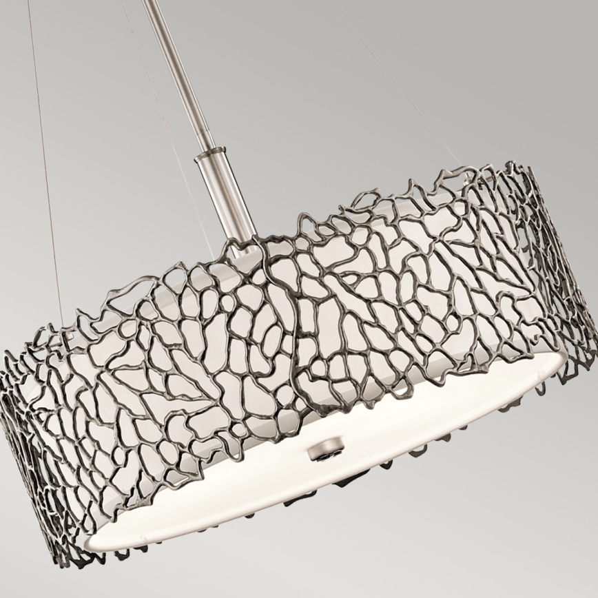 Kichler - Lustra ar stieni SILVER CORAL 3xE27/100W/230V matēts hroms