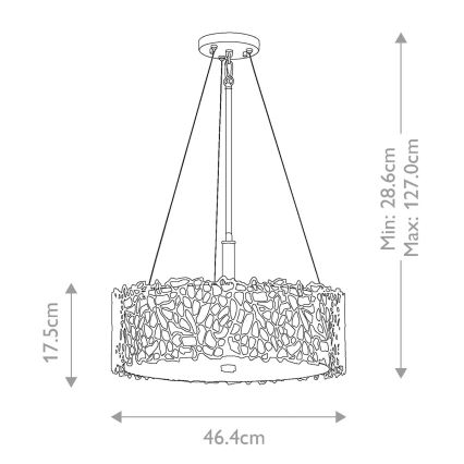 Kichler - Lustra ar stieni SILVER CORAL 3xE27/100W/230V matēts hroms