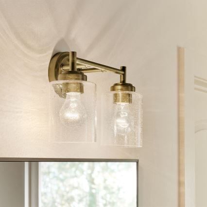 Kichler - Sienas lampa WINSLOW 2xE27/60W/230V misiņš
