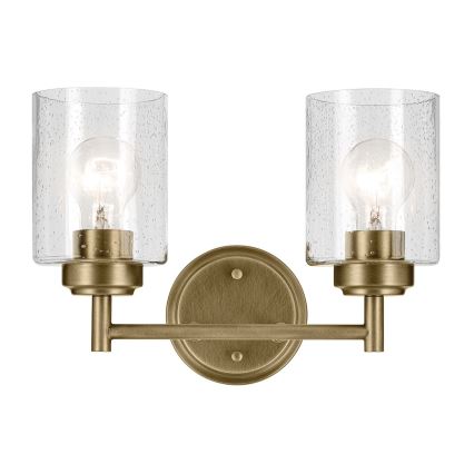 Kichler - Sienas lampa WINSLOW 2xE27/60W/230V misiņš