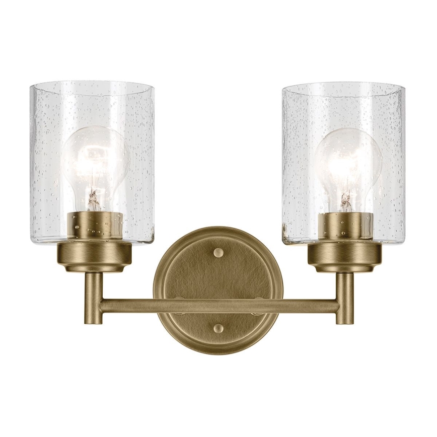 Kichler - Sienas lampa WINSLOW 2xE27/60W/230V misiņš