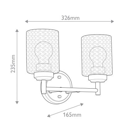 Kichler - Sienas lampa WINSLOW 2xE27/60W/230V misiņš
