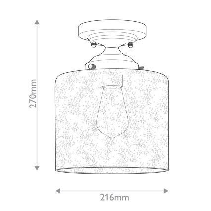 Kichler - Griestu lampa WINSLOW 1xE27/60W/230V d. 21,6 cm misiņš