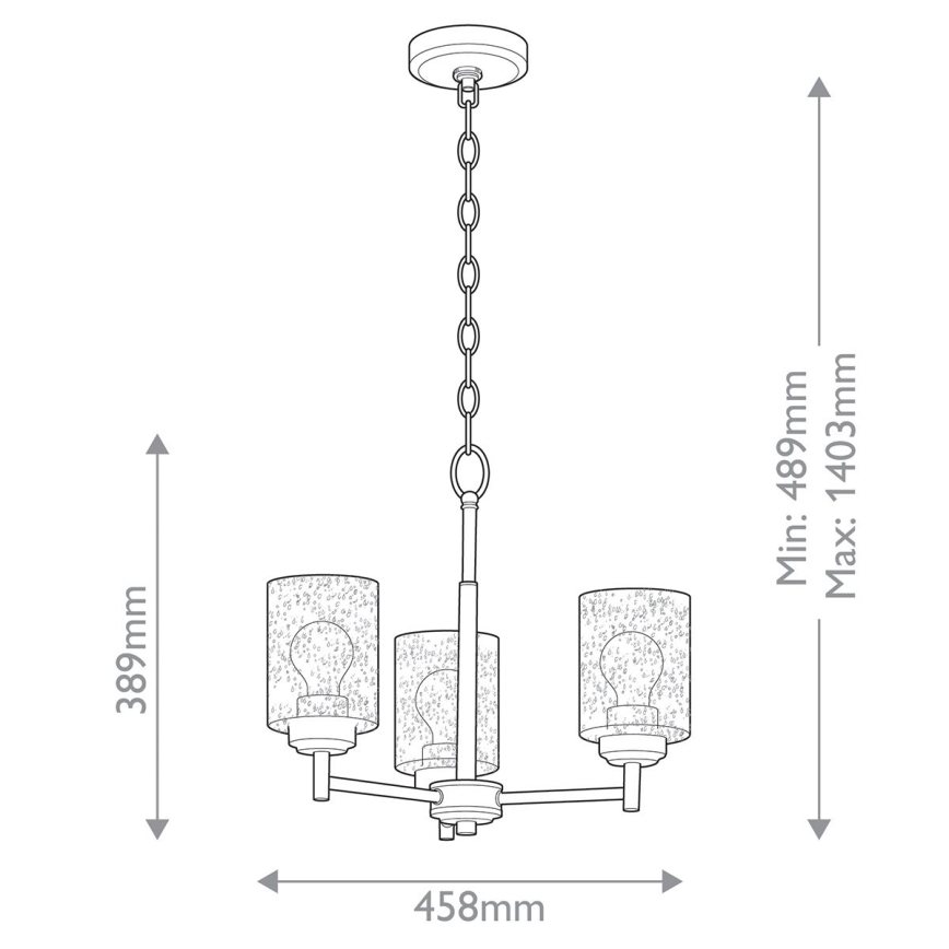 Kichler - Lustra ar ķēdi WINSLOW 3xE27/60W/230V d. 45,8 cm misiņš