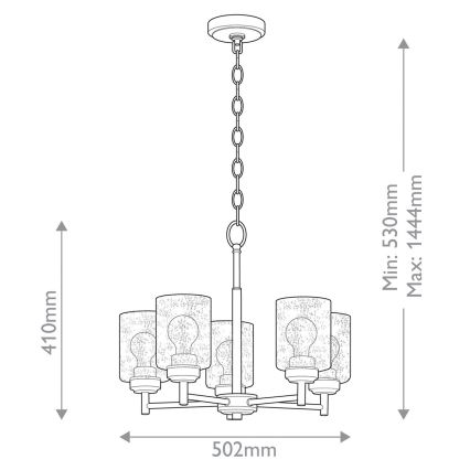 Kichler - Lustra ar ķēdi WINSLOW 5xE27/60W/230V d. 50,2 cm misiņš