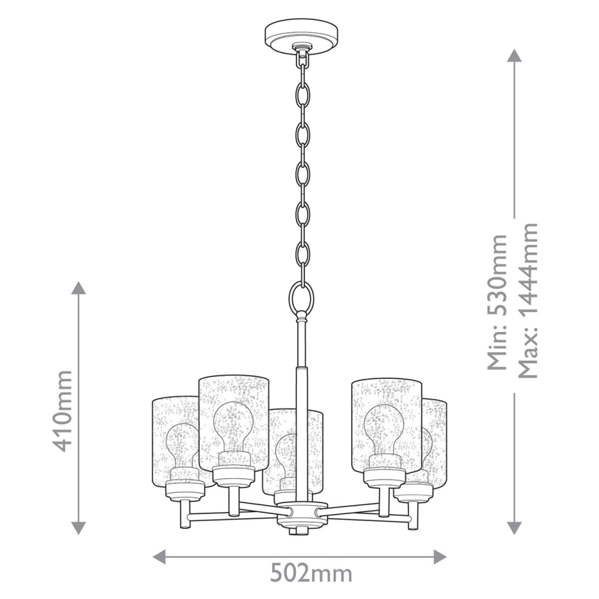 Kichler - Lustra ar ķēdi WINSLOW 5xE27/60W/230V d. 50,2 cm misiņš