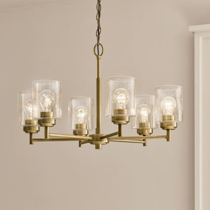 Kichler - Lustra ar ķēdi WINSLOW 6xE27/60W/230V d. 66 cm misiņš