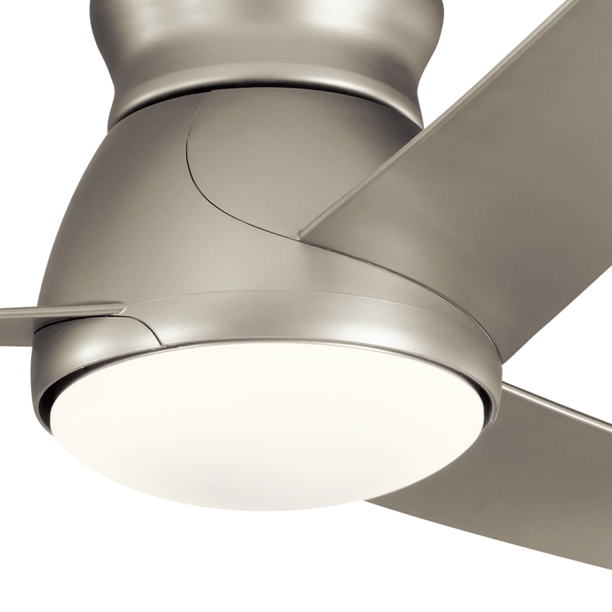 Kichler - LED Aptumšojams griestu ventilators ERIS LED/10W/230V matēts hroms IP44 + tālvadības pults