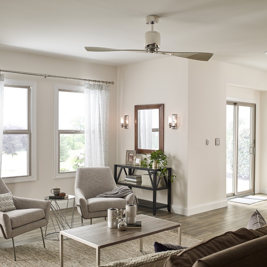 Kichler - Griestu ventilators FERRON spīdīgi hromēts + tālvadības pults