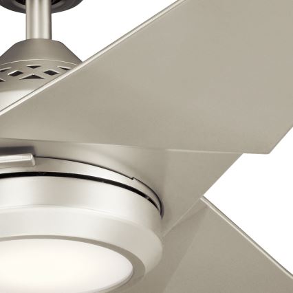 Kichler - LED Aptumšojams griestu ventilators JADE LED/18W/230V sudraba + tālvadības pults