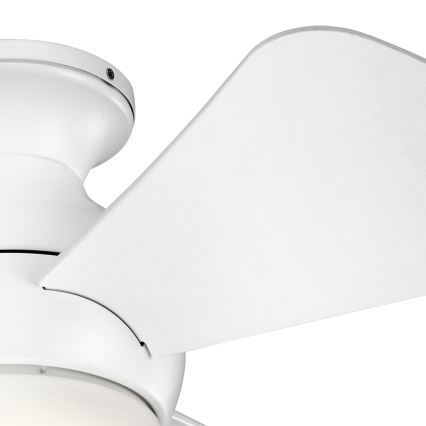 Kichler - LED Aptumšojams griestu ventilators SOLA LED/10W/230V IP23 balts + tālvadības pults