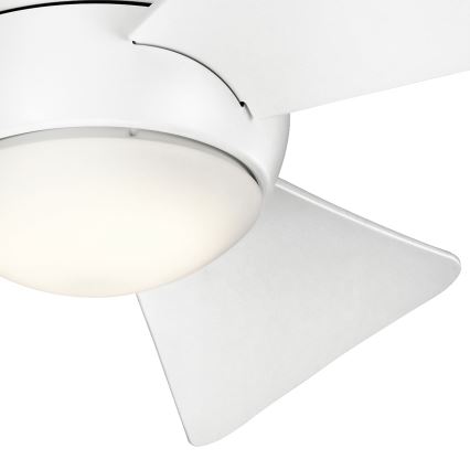 Kichler - LED Aptumšojams griestu ventilators SOLA LED/10W/230V IP23 balts + tālvadības pults