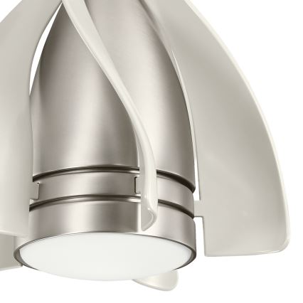 Kichler - LED Aptumšojams griestu ventilators TERNA LED/10W/230V matēts hroms/balta + tālvadības pults