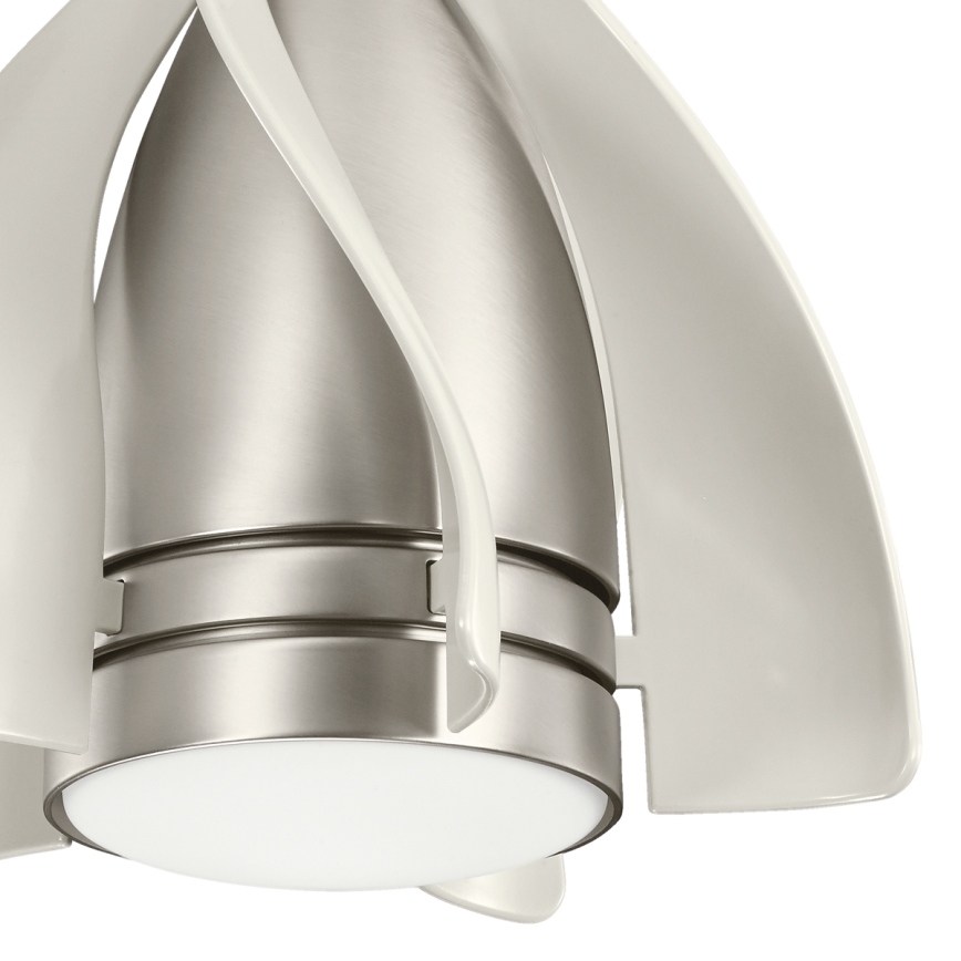 Kichler - LED Aptumšojams griestu ventilators TERNA LED/10W/230V matēts hroms/balta + tālvadības pults