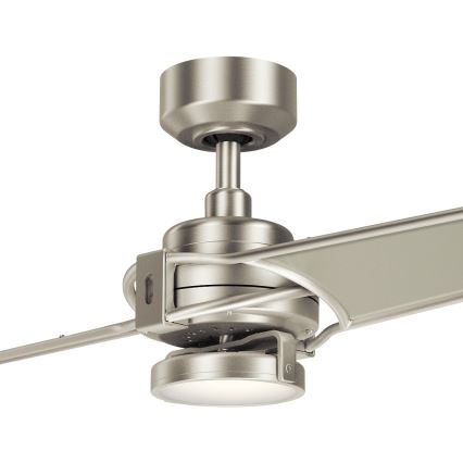 Kichler - LED Aptumšojams griestu ventilators XETY LED/10W/230V  matēts hroms/sudraba + tālvadības pults