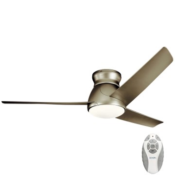 Kichler - LED Aptumšojams griestu ventilators ERIS LED/10W/230V matēts hroms IP44 + tālvadības pults