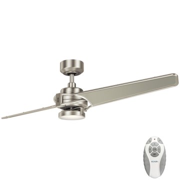 Kichler - LED Aptumšojams griestu ventilators XETY LED/10W/230V  matēts hroms/sudraba + tālvadības pults